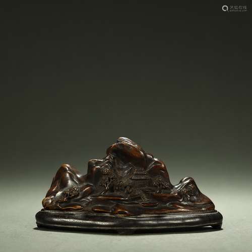 QING DYNASTY,CHENXIANG WOOD CARVED LANDSCAPE