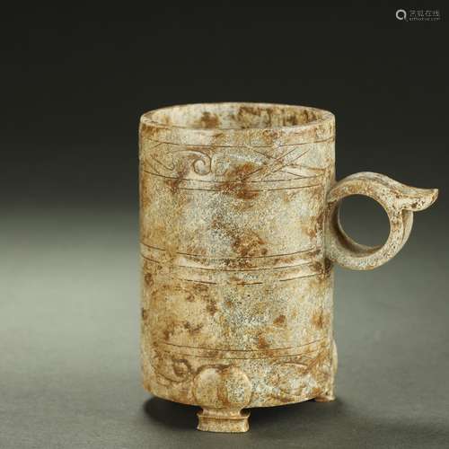 WARRING STATES PERIOD,JADE CARVED CUP