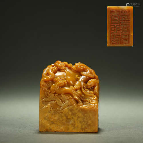 QING DYNASTY,SHOUSHAN STONE CARVED 