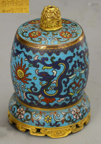 QIANLONG MARK CLOISONNE CAST CONTAINER