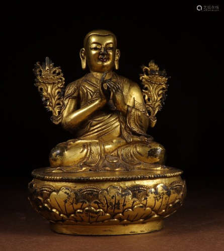 GILT BRONZE CAST SHANGSHI STATUE