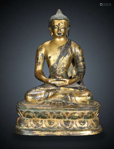 GILT BRONZE CAST AMITABHA STATUE