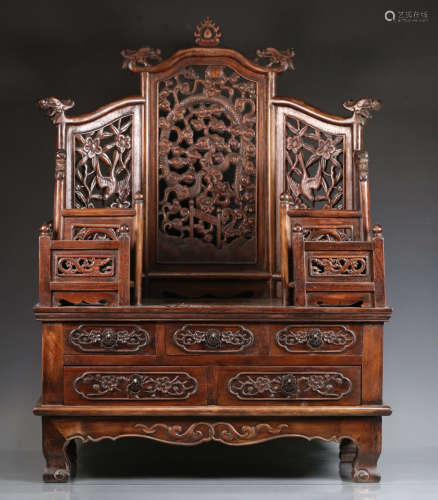 HUANGHUALI WOOD CARVED CABINET