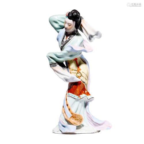 Porcelain Female Attendant Sculpture