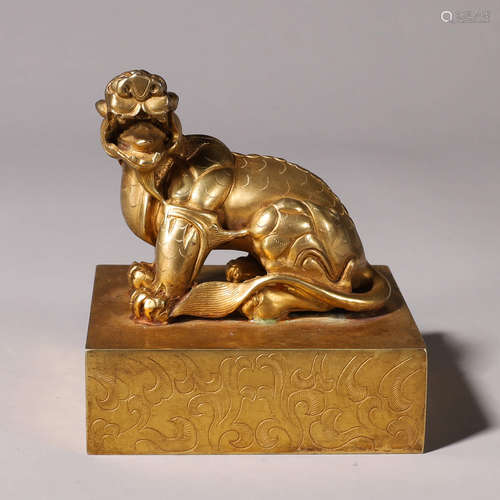 A gilding copper beast seal