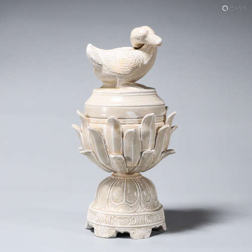 A Ding kiln porcelain duck incense burner
