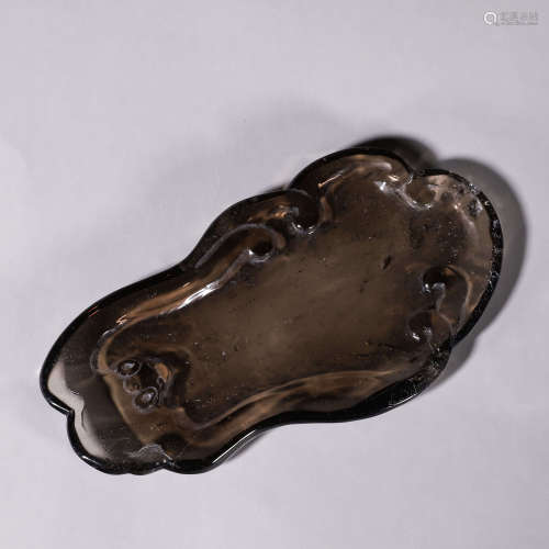 A chi dragon patterned tea-colored citrine brush washer