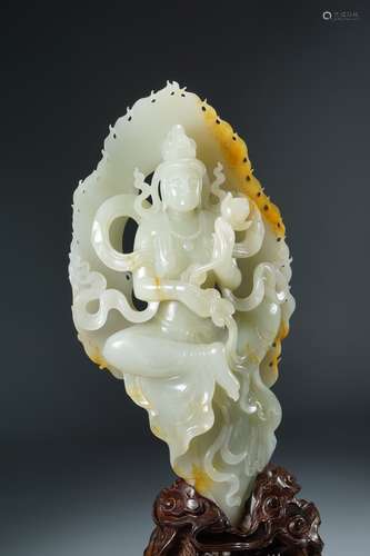 A Hetian jade Guanyin ornament