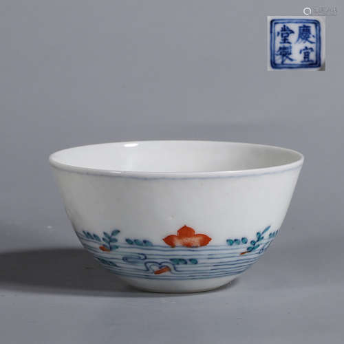 A doucai swimming fish porcelain cup