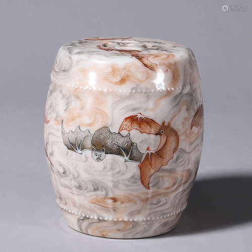 A seawater and bat patterned porcelain incense burner