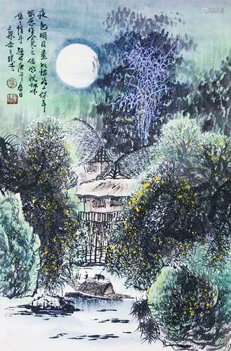 馮驥才 夜色明月圖