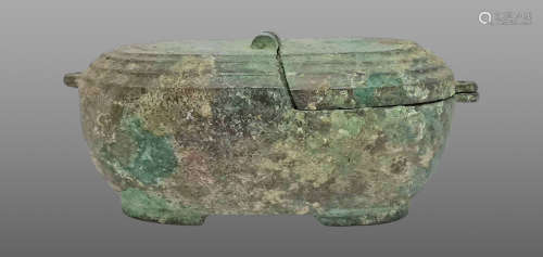 漢 青銅 腰形燭台盒