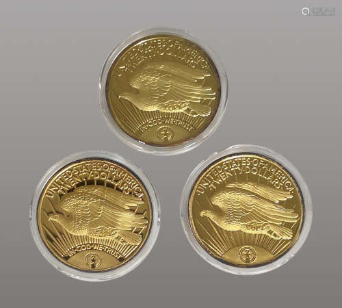 美國紀念金幣3枚