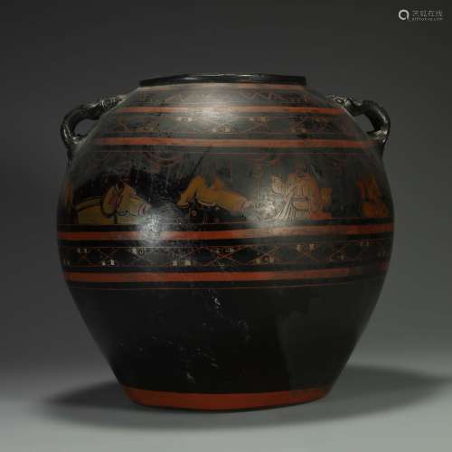 Kiln Colored Lacquerware Vase from Han