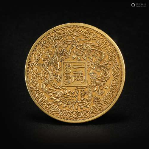 GuangXu Golden Coin from Qing
