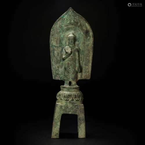 Copper Buddha Statue with Inscription from Northern Wei