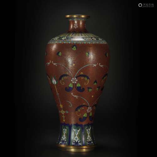 Copper Closionne Prunus Vase from Qing
