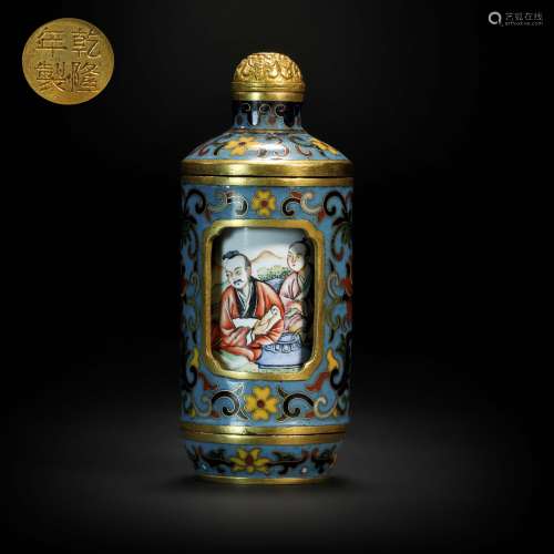 Closionne inlaying with Color Enamels Snuff Bottle from Qing