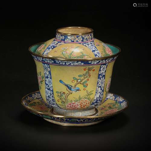 Colour Enamels Tea Cup from Qing