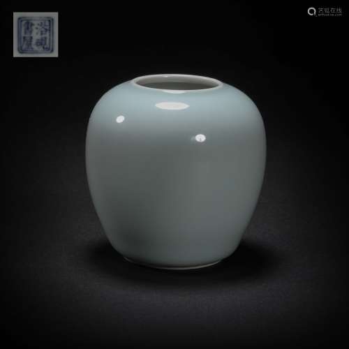 Blue Glazed Water Container from Qing