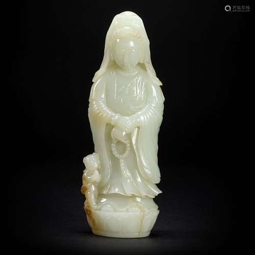 HeTian Jade Avalokitesvara from Qing