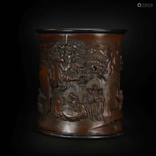 Bamboo Carved Pen Holder from Qing