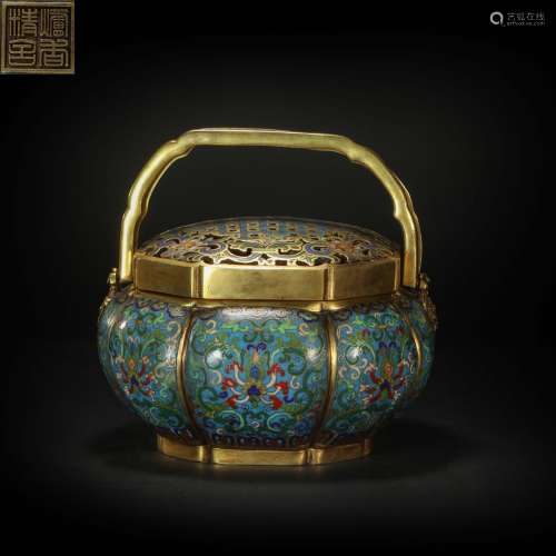 Copper Closionne Hand Censer from Qing