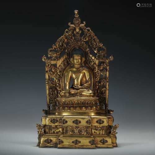 Copper and Golden  Sakyamuni Statue from Ming