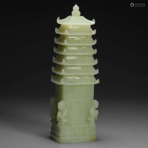 HeTian Jade Temple Ornament from Qing