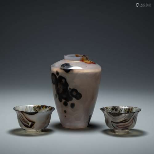 A Set of Agate Bowl from Qing
