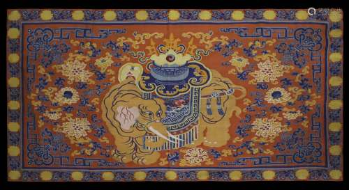 Silk Tapestry with Buddhist from Qing