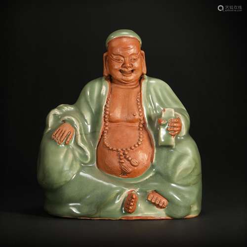 LongQuan Kiln Maitreya Buddha Statue from Song