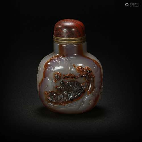 Agate Snuff Bottle from Qing