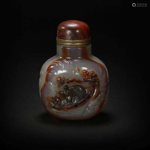 Agate Snuff Bottle from Qing