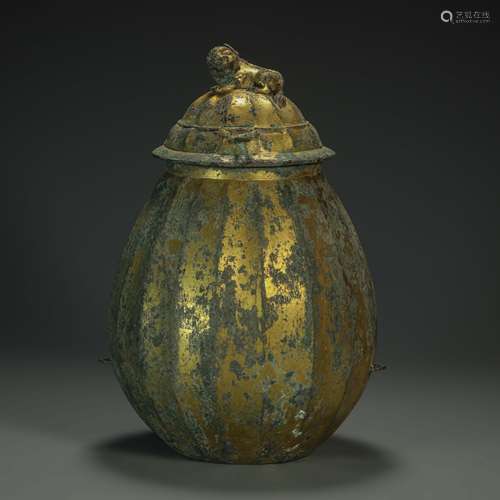 Copper and Golden Vase from Liao