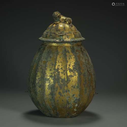 Copper and Golden Vase from Liao