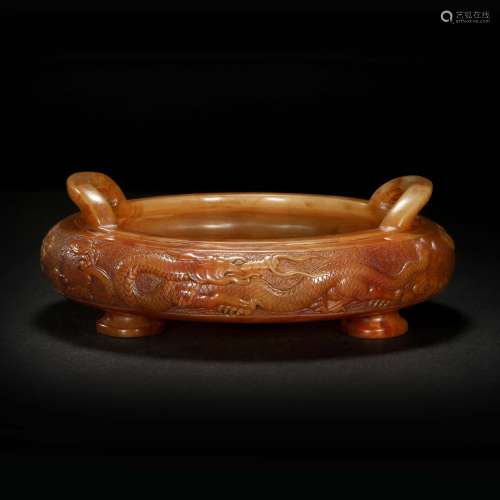 yellow Stone Censer from Qing