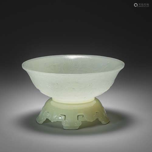 HeTian Jade Container in Phoenix form from Qing