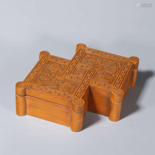 The eight-treasure pattern bamboo box