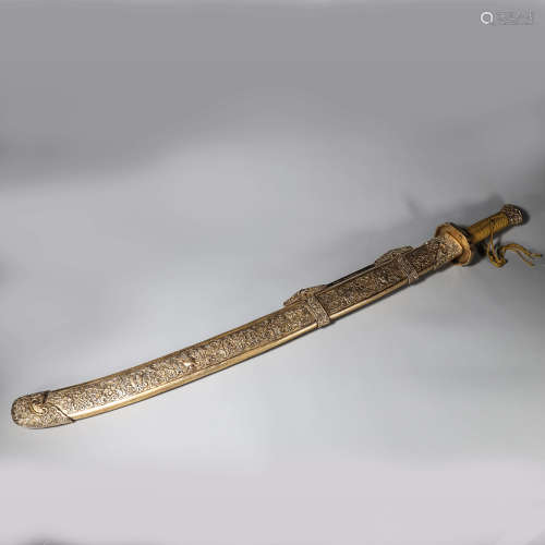 An interlocking flower silver sword