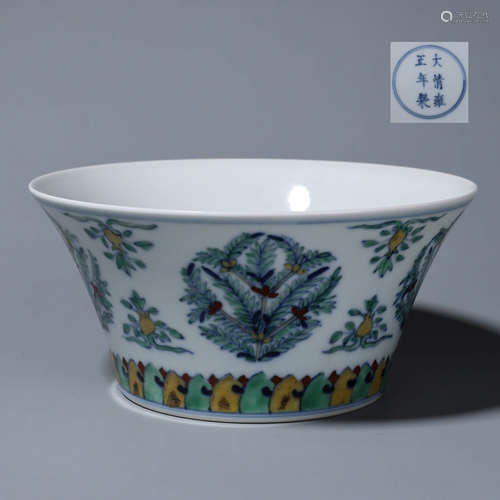 A doucai flower porcelain bowl