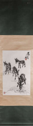 A Chinese donkey painting, Huangzhou mark