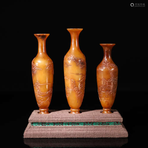 A set of Tianhuang stone vases