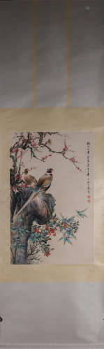 A Chinese bird-and-flower painting, Yan Bolong mark