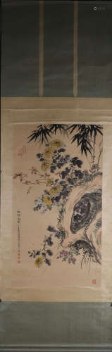 A Chinese flower-and-plant painting, Wang Xuetao mark
