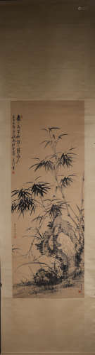 A Chinese bamboo painting, Zhang Daqian& Song Meiling mark