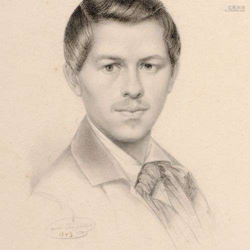 Friedrich August Schlegel, Selbstportrait. 1848.Friedrich Au...