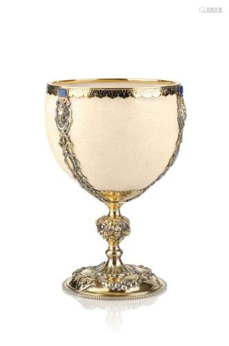 Viktorianischer Straußenei-Pokal. John Figg, London. 1860.Jo...
