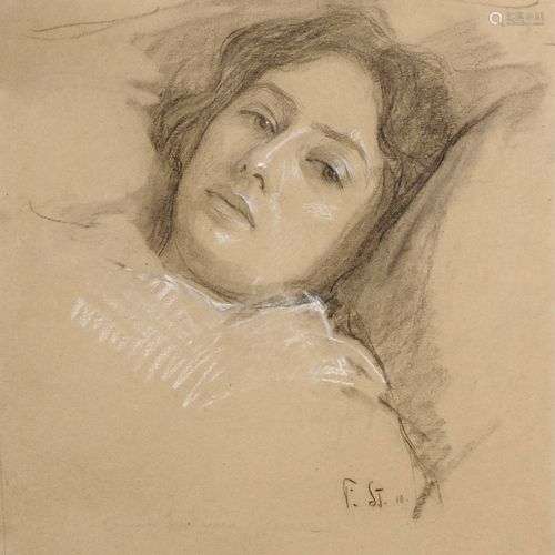 Fritz Stotz, Portrait einer jungen Frau. Wohl 1910.Fritz Sto...