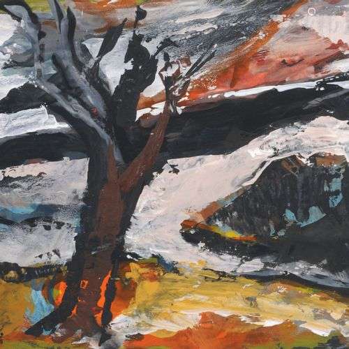 Lothar Kittelmann, Landschaft mit Baum. 2. H. 20. Jh.Lothar ...